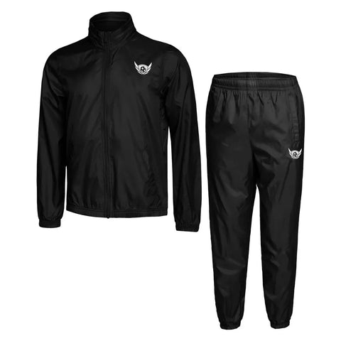 Herten Pro Sports Lightweight Fußball Trainingsanzug – Schwarzer Performance Tracksuit mit Reißverschluss