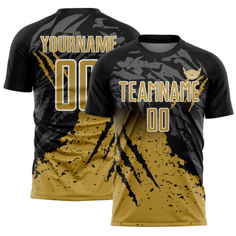 Maglia da calcio Herten Pro Sports personalizzata con stampa sublimatica a graffi e schizzi sfumati in bianco e nero